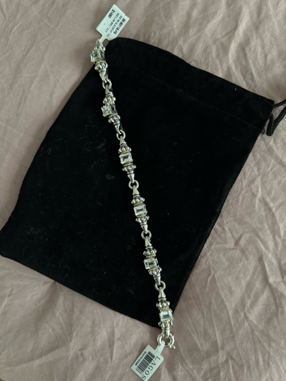 LAGOS Silver Link Bracelet with Polished Finish